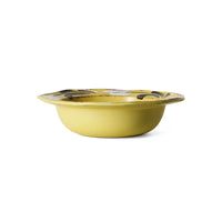 Farmhouse Ceramics Hand-Painted Bowl in Butter by HKLIVING – stoneware bowl with hand-painted rim detail