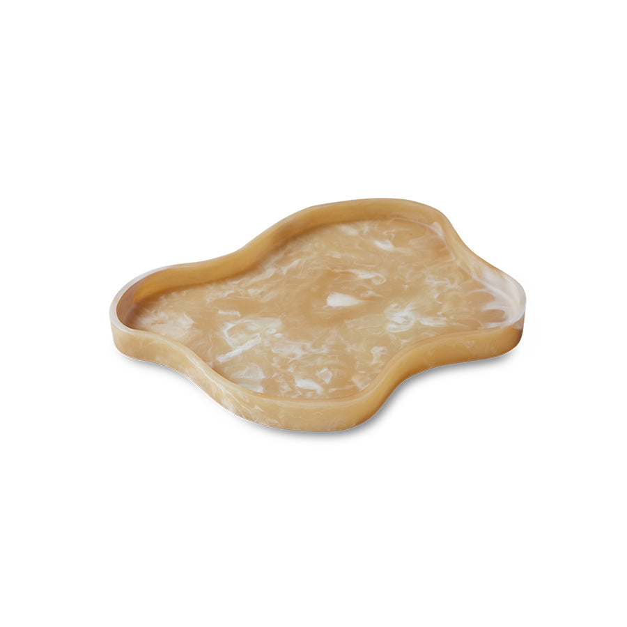 Angled view of the Small HKLIVING Patio marbled resin tray
