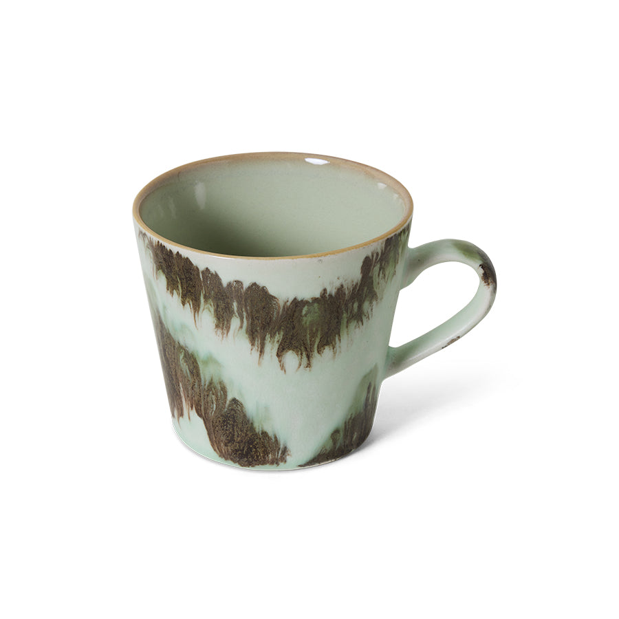 Tide cappuccino mug by HKLIVING at an angle, showing the pale interior
