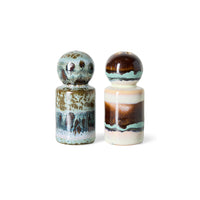 70s Ceramics Salt & Pepper Jar Set in Swirl by HKLIVING, packshot