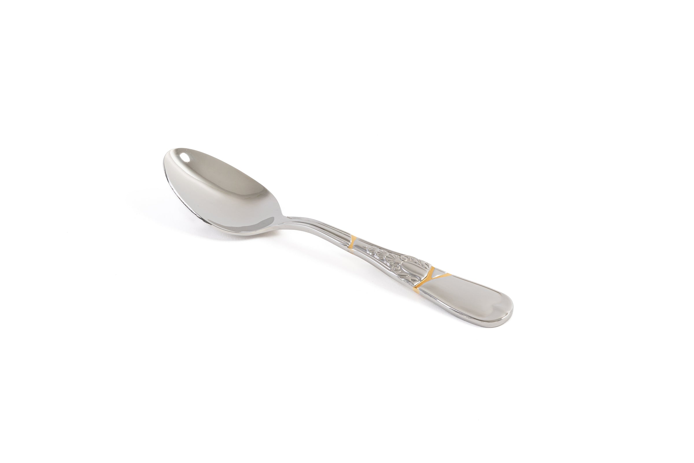 Seletti Kintsugi Cutlery Set - Handcrafted Gold & Steel Flatware (Set of 4)