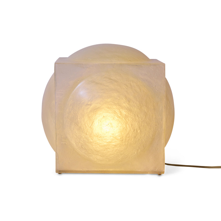 Glassfibre floor lamp in a styled interior