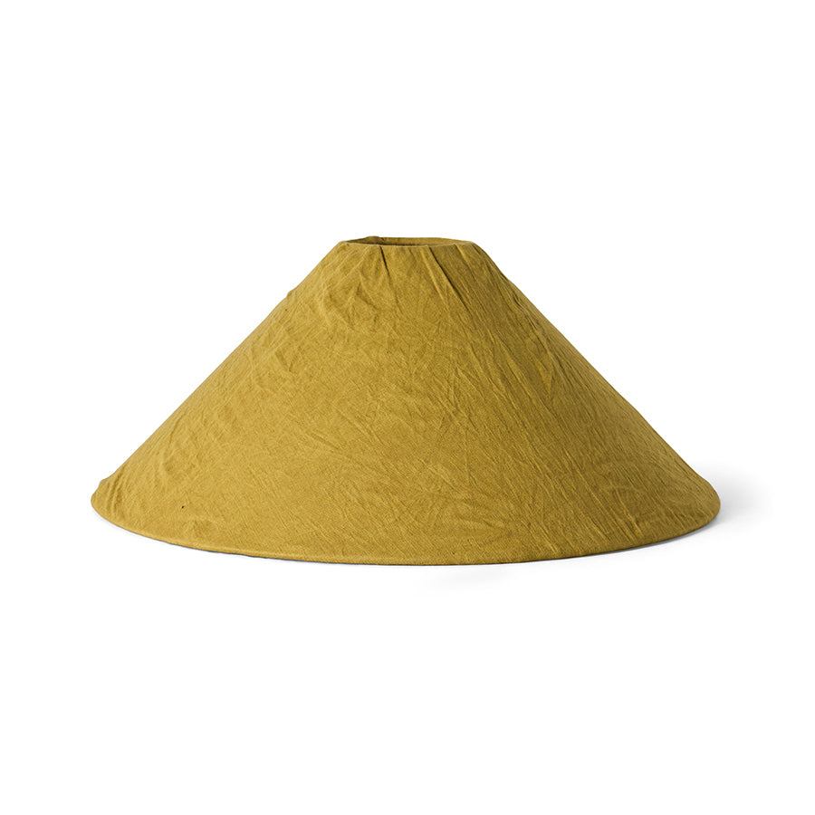 Linen Lampshade in Mustard by HKLIVING on a plain background