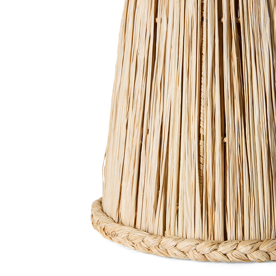Raffia Lampshade in Natural by HKLIVING – close-up of braided base detail