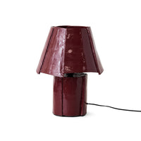 Cotton maché table lamp in burgundy by HKLIVING, packshot