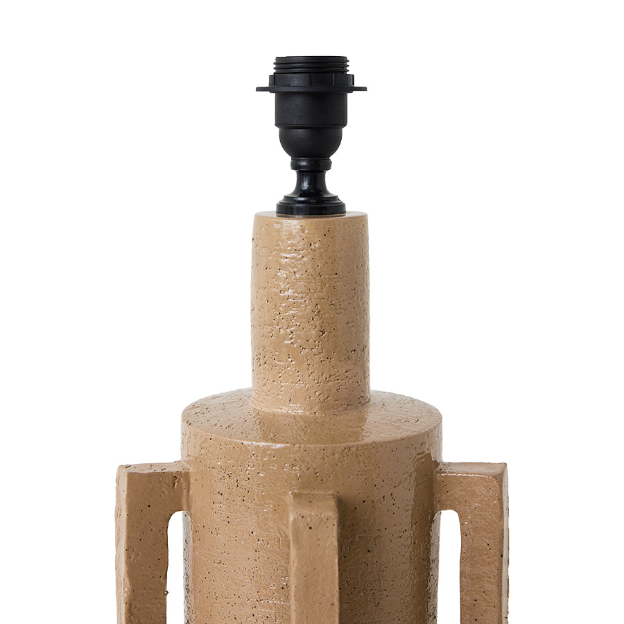 Robust Table Lamp Base in Clay by HKLIVING – close-up of fitting and geometric handles