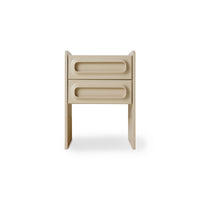 Technical dimension diagram of the Space Nightstand in Cream by HKLIVING