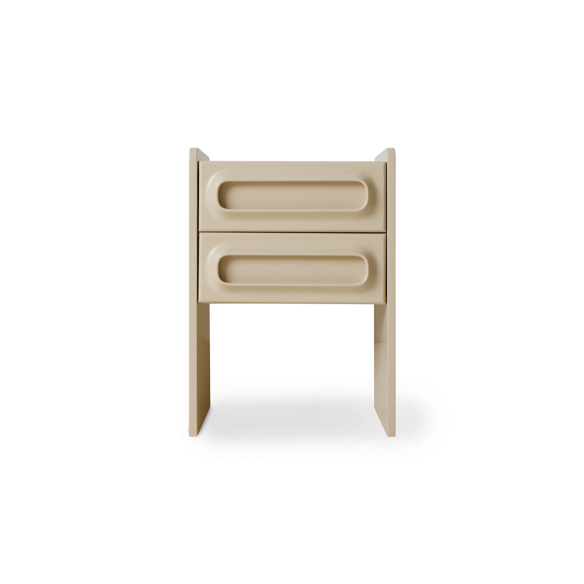 Technical dimension diagram of the Space Nightstand in Cream by HKLIVING