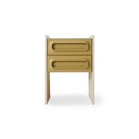 Technical dimension diagram of the Space Nightstand in Sage-Cream by HKLIVING
