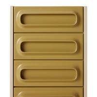 Front view of the tall Space Drawer Cabinet in Sage-Cream by HKLIVING, showing the cream frame and olive-mustard drawer fronts