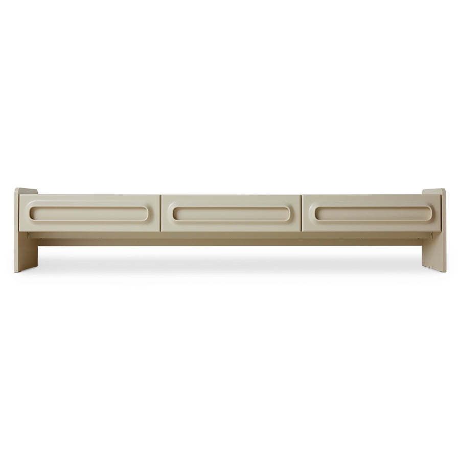 Technical dimension diagram of the Space Lowboard in Cream by HKLIVING