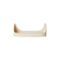 Angled view of the curved cream Retro Wall Shelf by HKLIVING, showing the wall-fixing holes and rounded profile