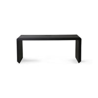 Contemporary black bench with slatted design by hkliving