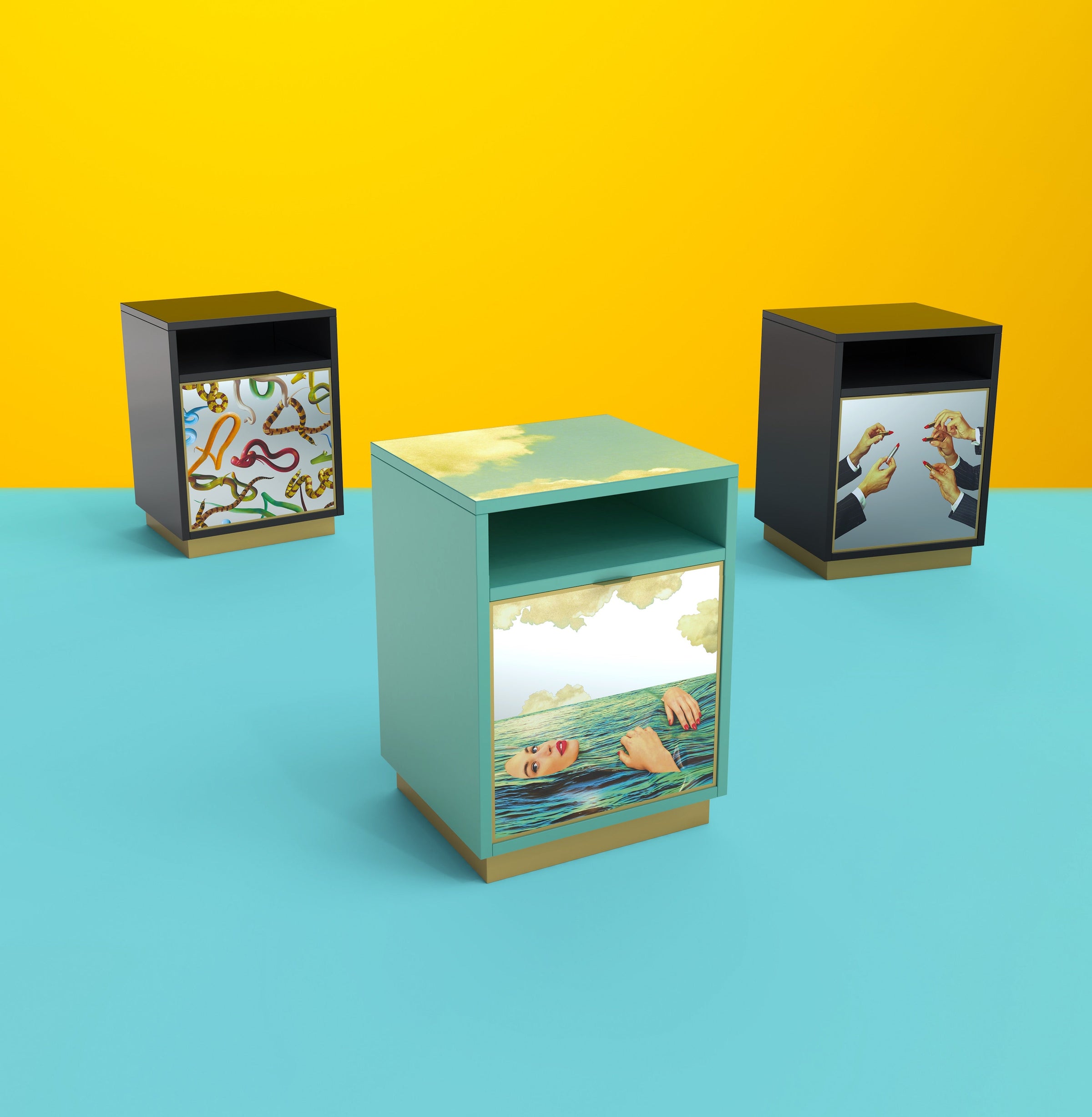 Nightstand Collection Seletti x TOILETPAPER - Bold Pop Art Furniture for Your Bedroom