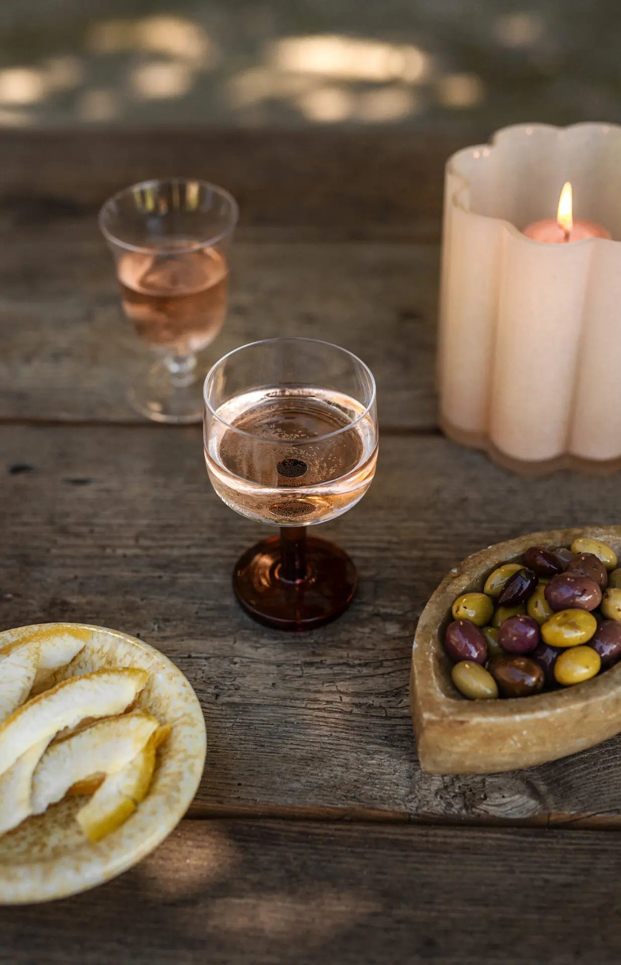 Clara Votive Beige - Elegant Glass Candle Holder in Two Sizes (10cm & 15cm)