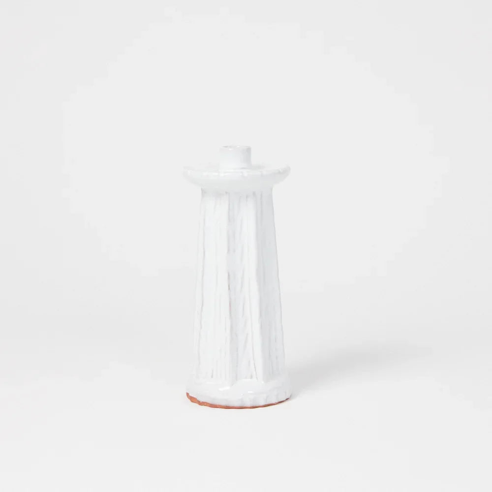 White Terracotta Candlesticks