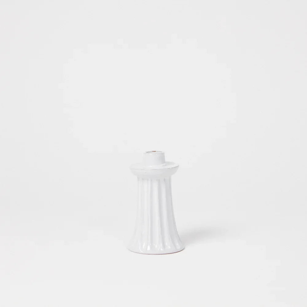 White Terracotta Candlesticks
