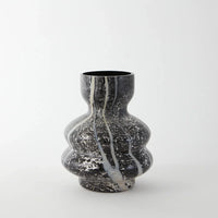 black and white marble effect glass vase 