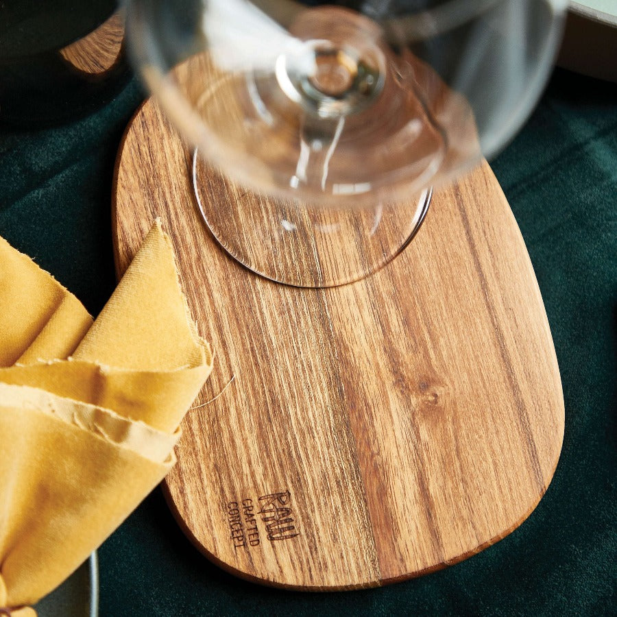 RAW Teak Wood Butter Board Set of 2 by Aida – Small Teak Boards for Breakfast & Nibbles