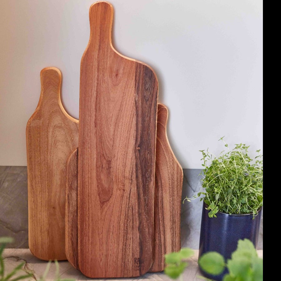 RAW Teak Wood Cutting Boards by Aida – Natural Boards for Prep & Serving