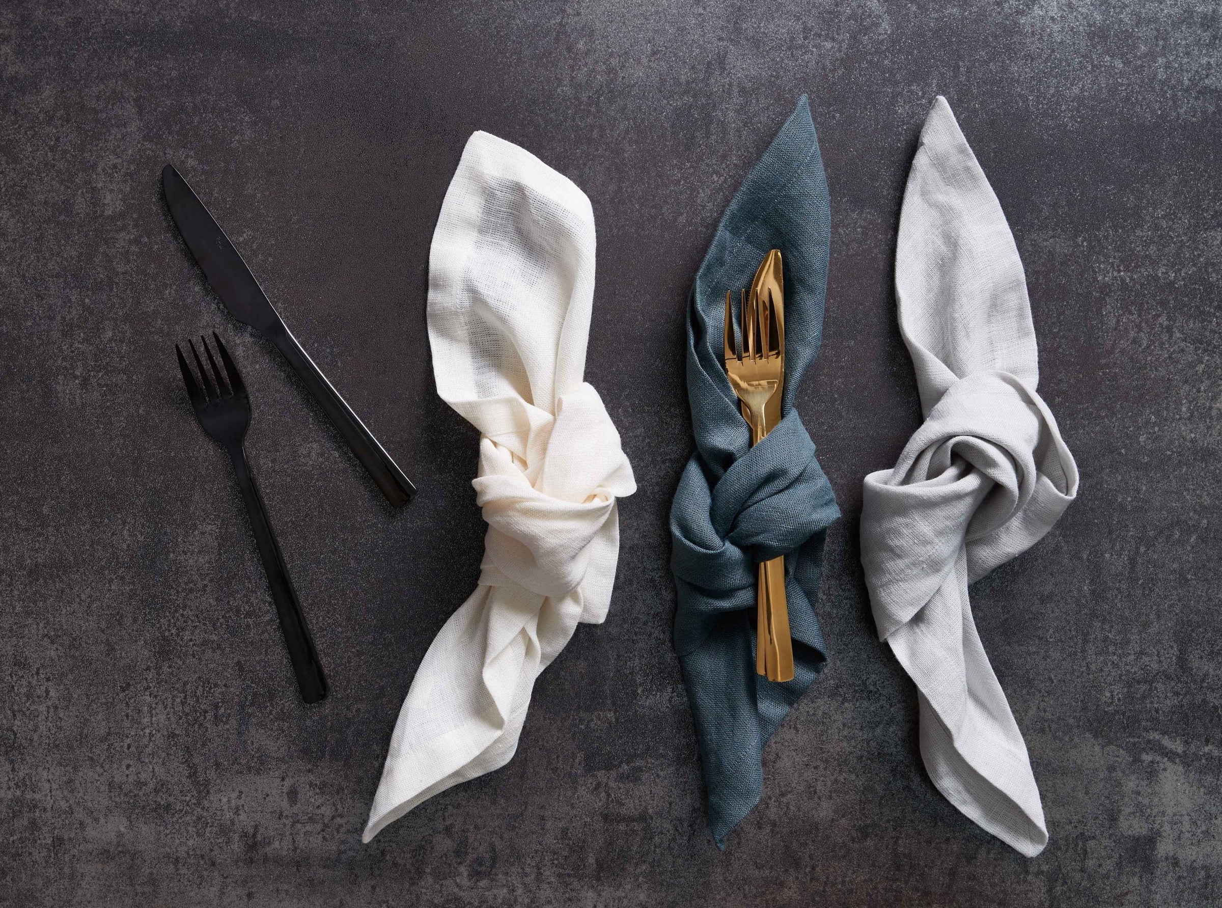 100% Linen Napkin Light Grey Set of 4