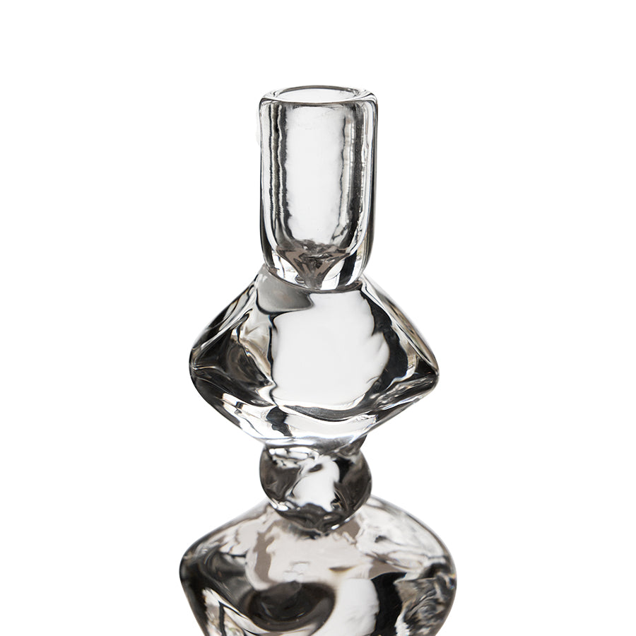 Close-up of the stacked faceted glass on the Medium Nienke Sikkema candle holder