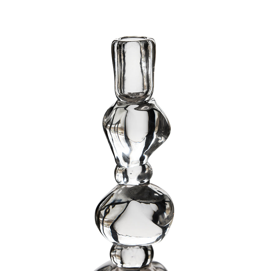 Close-up of the stacked faceted glass on the Large Nienke Sikkema candle holder