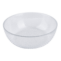 Large clear glass salad bowl with bead texture by Aida