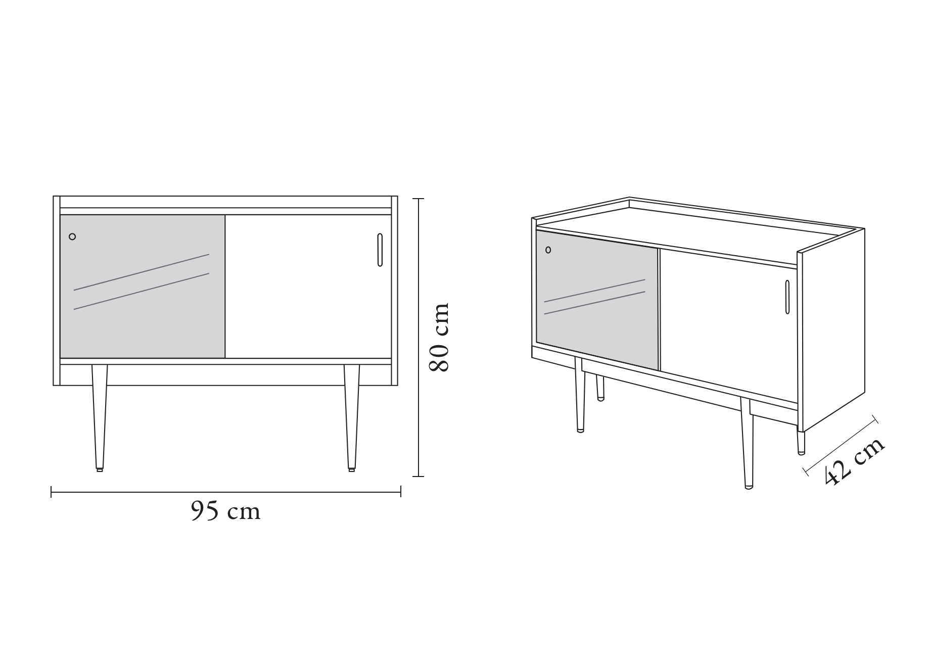 1050 Petite Sideboard, Oak Wood, 366 Concept