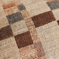 HKLIVING Silk Cushion Rural 40x25cm, close-up of woven wool and silk texture and organic print