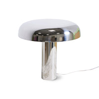 close-up of HKLIVING mushroom table lamp in chrome showing mirrored shine and curved silhouette
