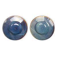 HKLIVING Chef Ceramics Pasta Plate - Rustic Blue Porcelain