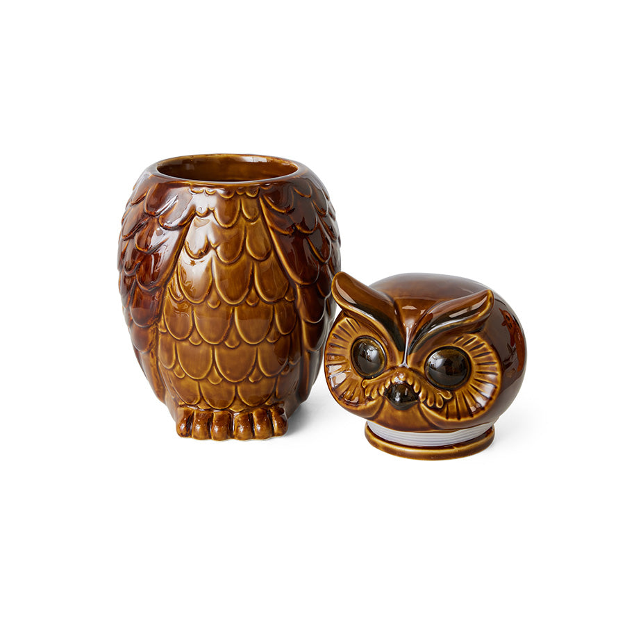 Retro Ceramic Owl Jar with Lid – Roasted by HKLIVING