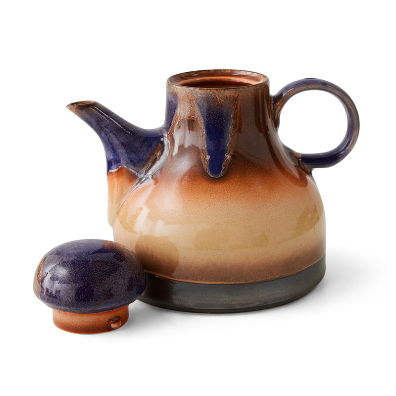hkliving afternoon coffee pot with its mushroom shaped lid removed and placed beside it
