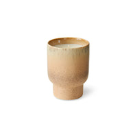 HKLIVING 70s ceramics scented candle in Vancouver glaze, shown in rustic green and blush tones ceramic holder