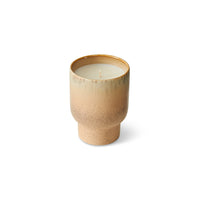 Peppermint, Lily of the Valley & Cedar Wood scented candle in a ceramic holder