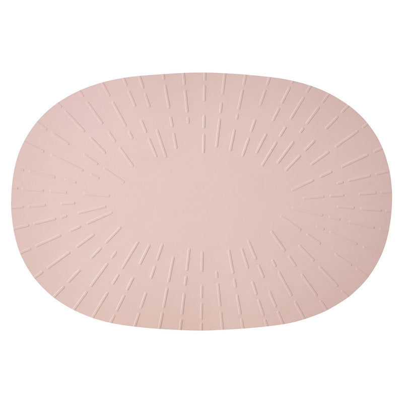 Aida Confetti candyfloss pink recycled leather placemat with embossed radial design