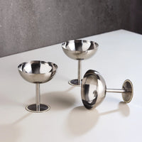 stainless steel ice cups by aida with vanilla base detail for elegant dessert and cocktail serving
