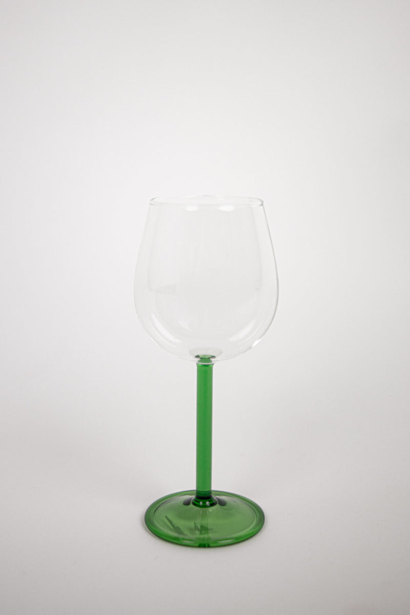 Annabelle borosilicate wine glass with a green stem by Olsson & Jensen