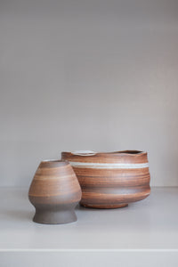 auburn stoneware matcha bowl showing natural glaze variation