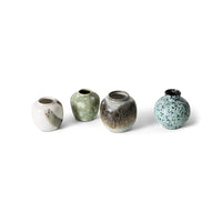 70s Ceramics Small Vases Set – Canyon by HKLIVING (Set of 4, Retro Stoneware)