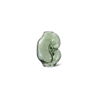 Gleam Glass Small Vase – Olive Green by HKLIVING (Organic Shape, Hand-Finished)