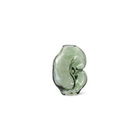 Gleam Glass Small Vase – Olive Green by HKLIVING (Organic Shape, Hand-Finished)