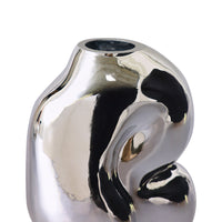 Gleam Glass Small Vase – Chrome – Modern Reflective Glass Vase by HKLIVING