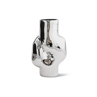 Gleam Glass High Vase – Chrome – Tall Reflective Glass Vase from HKLIVING