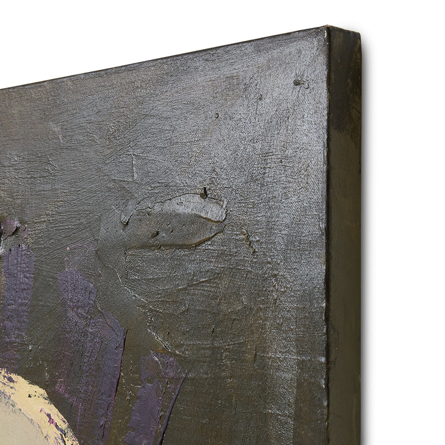 Close-up detail of Pappagallo wall art by Gabriella Ferrero for HKLIVING showing the painterly brushwork