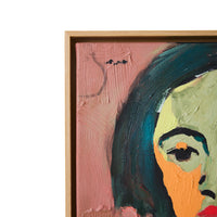 close up of HKLIVING Self-Made artwork showing textured brushwork and wooden frame