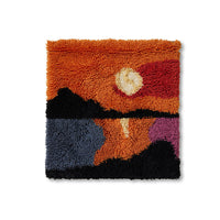 Wall Rug, Sundown, Red Orange Black Blue, Wall Art by HKLIVING