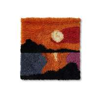 Wall Rug, Sundown, Red Orange Black Blue, Wall Art by HKLIVING