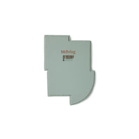 Reverse view of sage green Levels wall sculpture showing wall mounting bracket